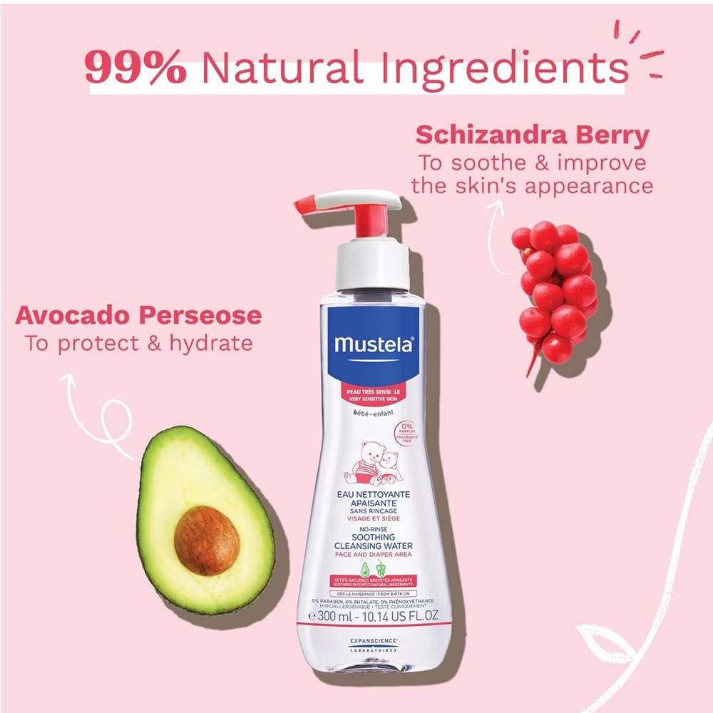 New Mustela No Rinse Soothing Cleansing Water Very Sensitive Skin 10.14 oz Baby - Picture 11 of 13